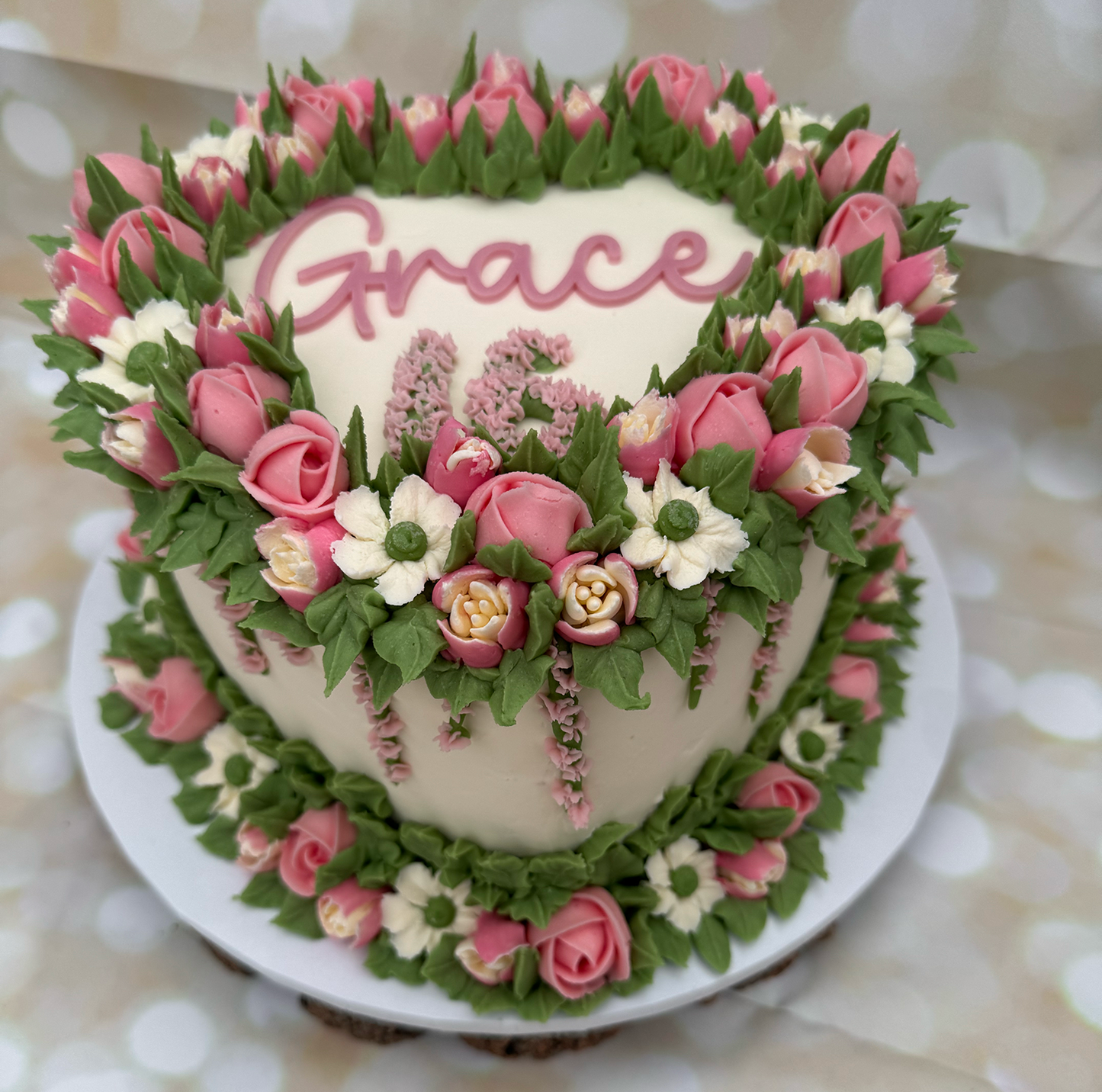 Floral  Heart Cake